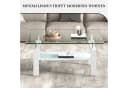SeedWave Couchtisch Modern Glas Metall 2 Ebenen Bild 1