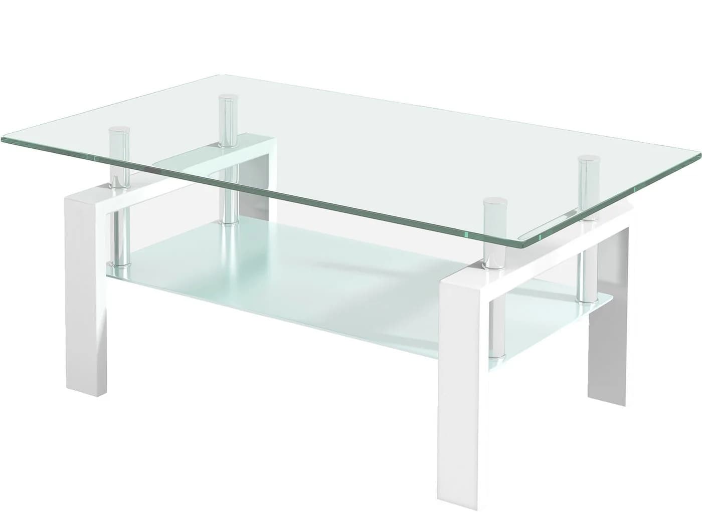 SeedWave Couchtisch Modern Glas Metall 2 Ebenen - Bild 2