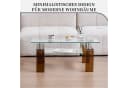 SeedWave Couchtisch Glas Rechteckig Minimalistisch mit Ablage Bild 1