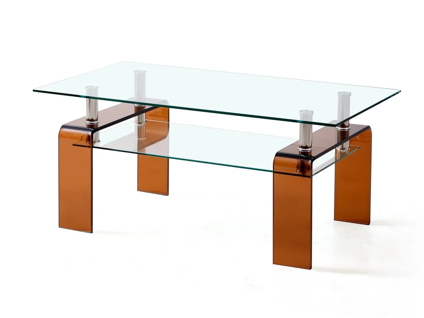SeedWave Couchtisch Glas Rechteckig Minimalistisch mit Ablage - Bild 2