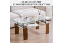 SeedWave Couchtisch Glas Rechteckig Minimalistisch mit Ablage Bild 3