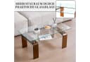 SeedWave Couchtisch Glas Rechteckig Minimalistisch mit Ablage Bild 4