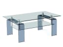 SeedWave Couchtisch Glas Rechteckig Minimalistisch mit Ablage Bild 2