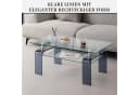 SeedWave Couchtisch Glas Rechteckig Minimalistisch mit Ablage Bild 3