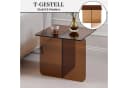 SeedWave Couchtisch Beistelltisch Glas T-förmiges Gestell Bild 3