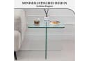 SeedWave Glastisch Beistelltisch T-Gestell Modern Transparent Bild 1