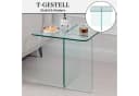 SeedWave Glastisch Beistelltisch T-Gestell Modern Transparent Bild 3