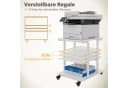 PUNCIA Druckertisch 3 Ebenen Weiß/Braun/Schwarz Rollen höhenverstellbar Bild 5