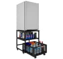 PUNCIA Beistelltisch Schwarz Metallkorb Rollen Küchenorganizer Bild 3