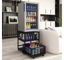PUNCIA Beistelltisch Schwarz Metallkorb Rollen Küchenorganizer Bild 5