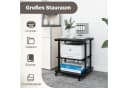 PUNCIA Druckertisch mit Rollen, 3 Ebenen, Schwarz Bild 5