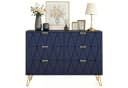 UEV Kommode mit 6 Schubladen, Sideboard für Wohnzimmer Schlafzimmer 100 x 34 x 73 cm Mehrzweckschrank Küchenschrank Buffet TV Board Schrank mit Füße Aufbewahrungsschrank Bild 2