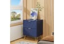 UEV Nachttisch 2er Set Beistelltisch Blau Holz+Metall Bild 1