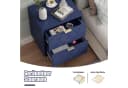 UEV Nachttisch 2er Set Beistelltisch Blau Holz+Metall Bild 5