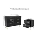 UEV Schlafzimmer-Set 3er-Set Kommode 6 Schubladen Nachttisch Skandinavisch Goldene Griffe Bild 3
