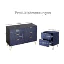 UEV Schlafzimmer-Set 3er-Set Kommode 6 Schubladen Nachttisch Skandinavisch Goldene Griffe Bild 3