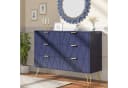 UEV Kommode mit 6 Schubladen, Sideboard für Schlafzimmer Wohnzimmer 100 x 34 x 73 cm Mehrzweckschrank mit gold Fuß, Highboard, Sideboard mit Schubladen, Schmal kommode Bild 1