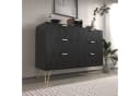 UEV Kommode mit 6 Schubladen, Sideboard für Schlafzimmer Wohnzimmer 100 x 34 x 73 cm Mehrzweckschrank mit gold Fuß Bild 4