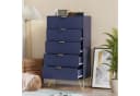 UEV Kommode 5 Schubladen Highboard Schmal Beistellschrank Dunkel Blau Bild 1