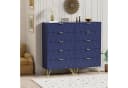 UEV Kommode 5 Schubladen Highboard Schmal Beistellschrank Dunkel Blau Bild 3