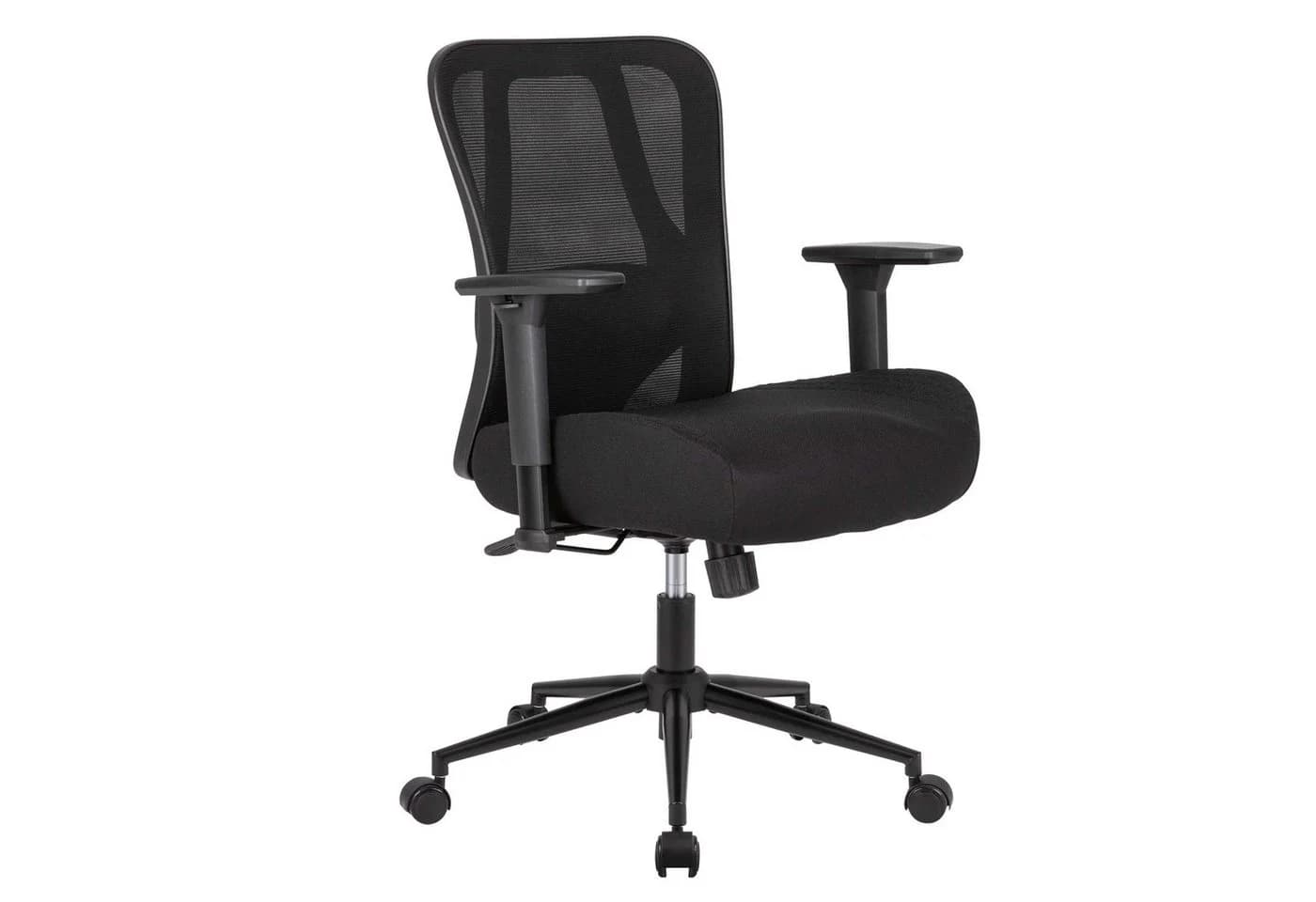UEV Bürostuhl 226kg belastbar ergonomisch, Schreibstuhl Mesh verstellbare Armlehnen atmungsaktiv Stoff 15cm Sitzkissen Chefsessel mit Wippfunktion für Schwergewichtige - Bild 2