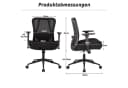 UEV Bürostuhl 226kg belastbar ergonomisch, Schreibstuhl Mesh verstellbare Armlehnen atmungsaktiv Stoff 15cm Sitzkissen Chefsessel mit Wippfunktion für Schwergewichtige Bild 5