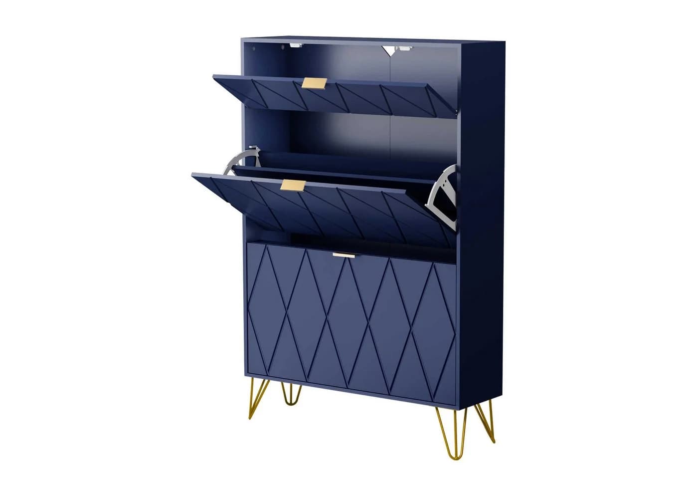 UEV Schuhschrank 2 Klappen 16 Paar Schuhe 80x24x120 cm Platzsparend - Bild 2