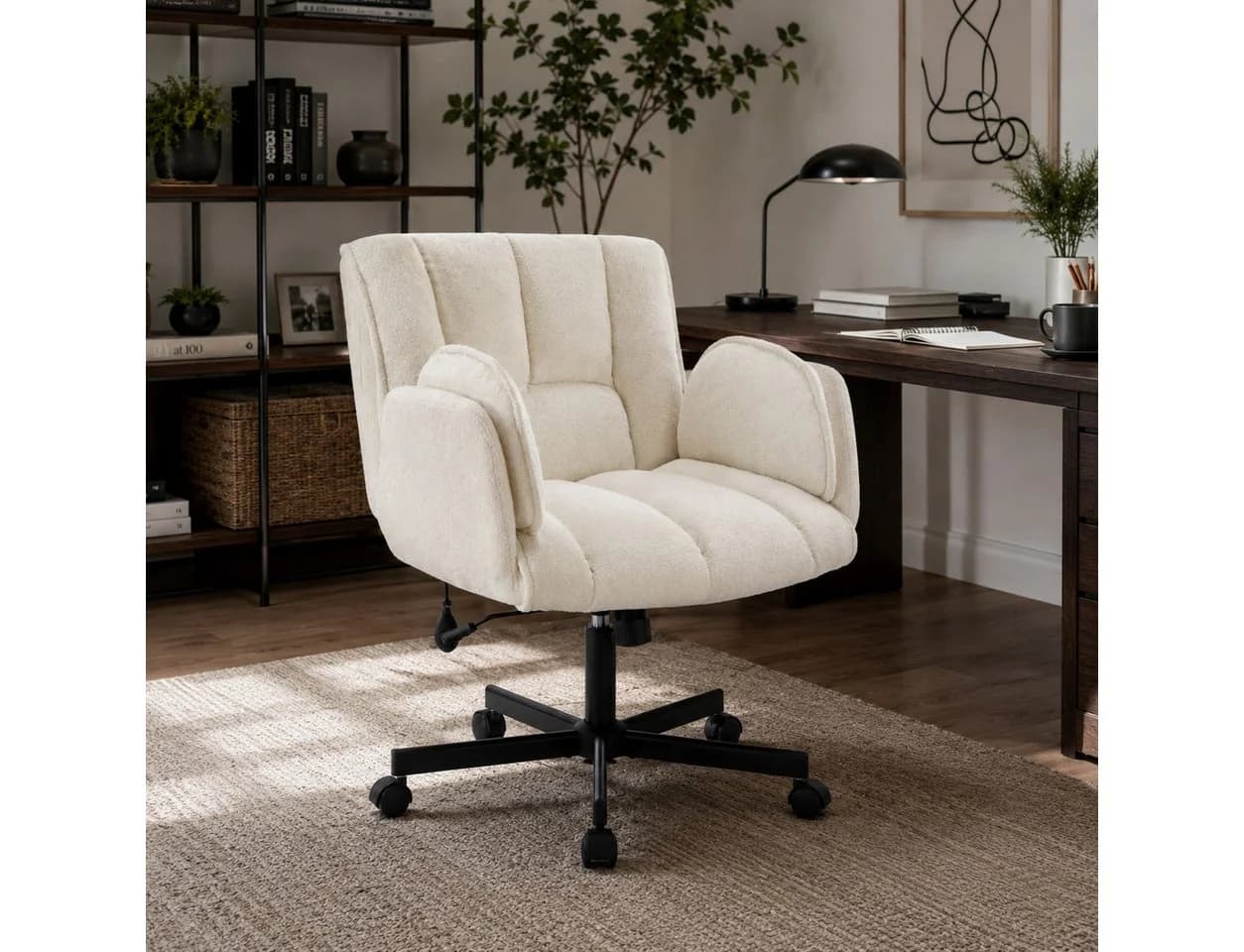 Leawin Bürostuhl ergonomisch beige mit Air-Lordosenstütze