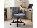 Leawin Bürostuhl ergonomisch mit breitem Sitz und Chenille-Bezug Grau Bild 2
