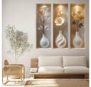 MOPUEA Wandsticker 3er Set Vasen Blumen Motive Modern Bild 2