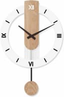 MOPUEA Wanduhr Weiß Modern Skandinavisch Lautlos Mit Pendel Bild 2