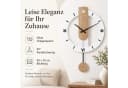 MOPUEA Wanduhr Weiß Modern Skandinavisch Lautlos Mit Pendel Bild 3