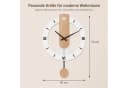 MOPUEA Wanduhr Weiß Modern Skandinavisch Lautlos Mit Pendel Bild 5