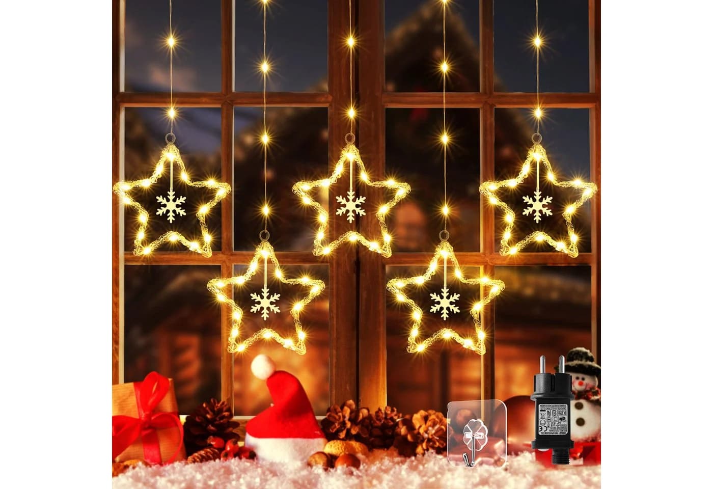Quntis LED-Lichterkette Weihnachtsengel 30 LEDs Timer 8 Modi - Bild 2