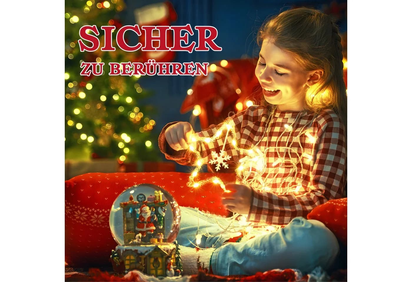 Quntis LED-Lichterkette Weihnachtsengel 30 LEDs Timer 8 Modi - Bild 3