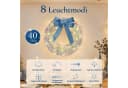 Quntis LED Türkranz 30cm mit blauer Schleife und 40 LEDs Bild 1