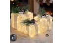 Quntis Weihnachtsdeko 3er Set mit LED & Timer silber Bild 2