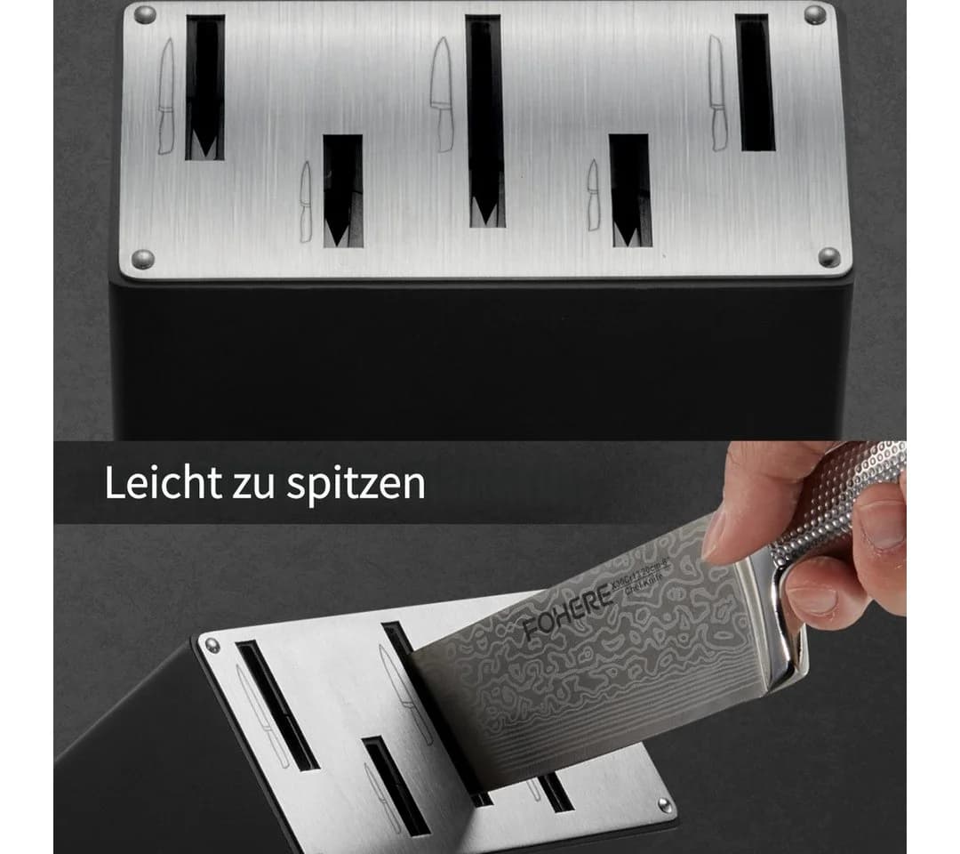 FOHERE Messer-Set 7-tlg. Edelstahl mit Messerblock - Bild 4