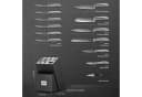 FOHERE Messer-Set 14-teilig Schwarz Edelstahl mit Messerblock Bild 1