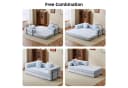 Orvane 4-in-1 Schlafsofa 2-Sitzer Chenille Hellblau Bild 4