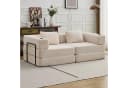 Leawin Modulares Schlafsofa Chenille Beige/Grau mit Bettfunktion Bild 2