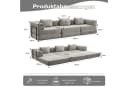 Leawin 3-Sitzer Sofa mit Bettfunktion Chenille Grau Bild 1
