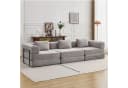 Leawin 3-Sitzer Sofa mit Bettfunktion Chenille Grau Bild 2
