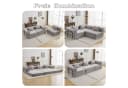 Leawin 3-Sitzer Sofa mit Bettfunktion Chenille Grau Bild 3