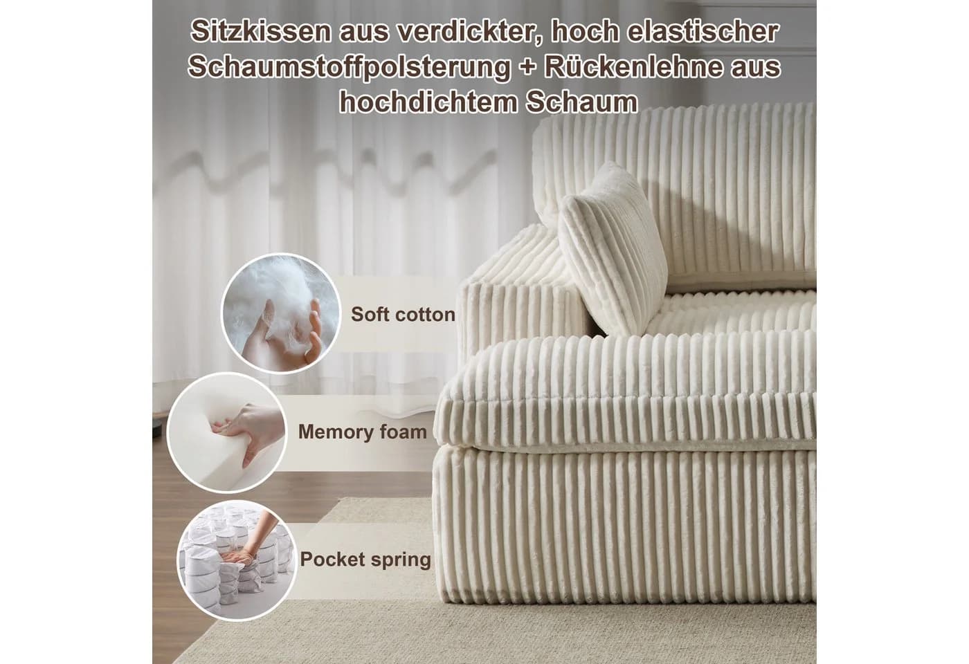 Leawin Sofa 2-Sitzer mit Bettfunktion - Bild 4