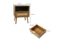 ANYSUN Nachttisch Rattan Walnussoptik mit Schublade & offenem Fach Bild 3