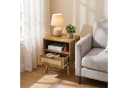 ANYSUN Nachttisch Rattan Walnussoptik mit Schublade & offenem Fach Bild 4
