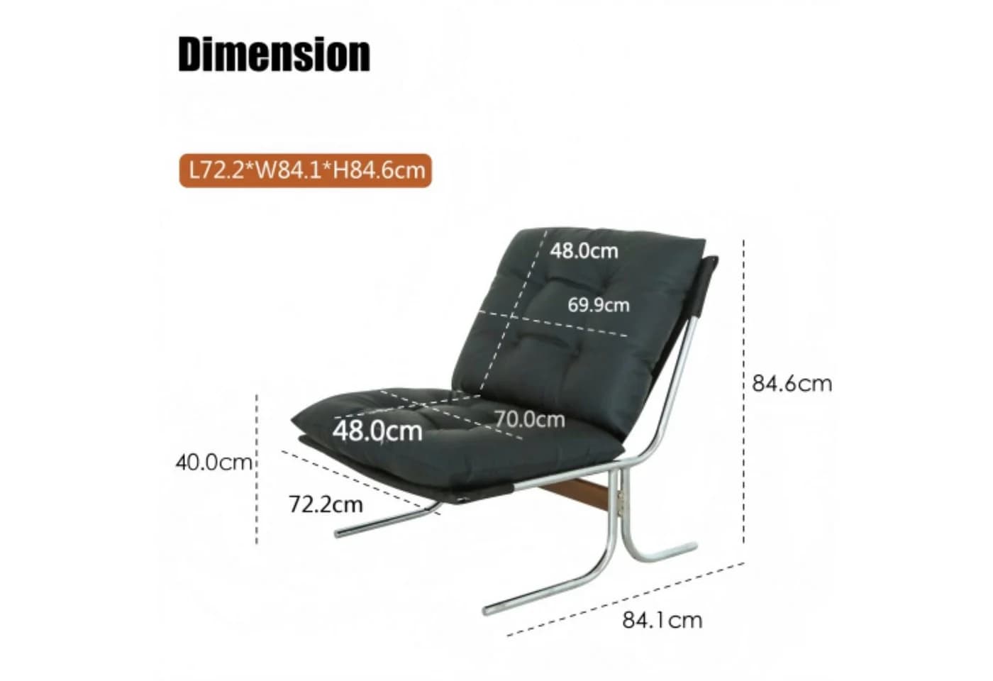 ANYSUN Loungesessel Schwarz Kunstleder Modern