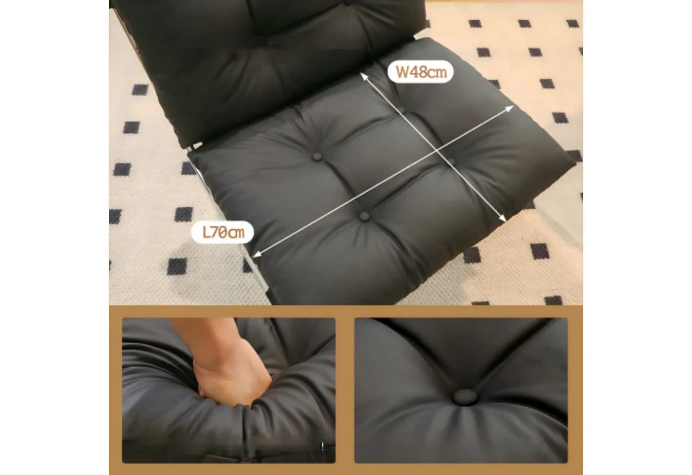 ANYSUN Loungesessel Schwarz Kunstleder Modern - Bild 3