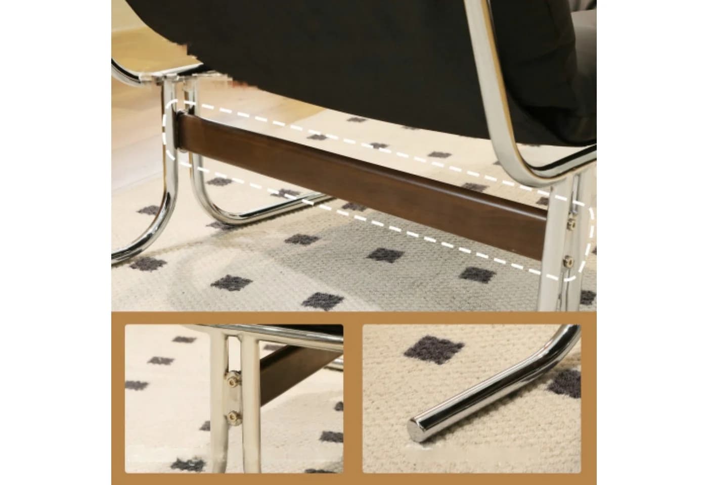 ANYSUN Loungesessel Schwarz Kunstleder Modern - Bild 4